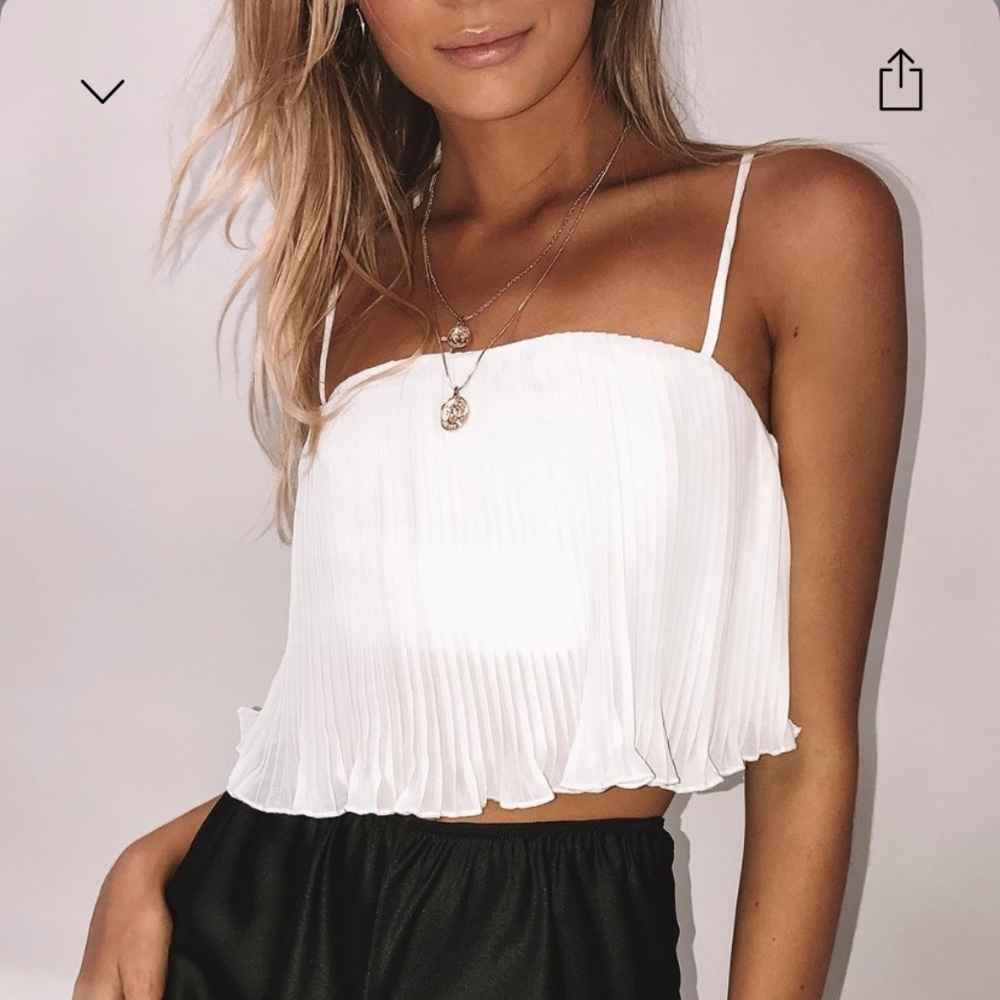 Princess Polly white flowy shirt